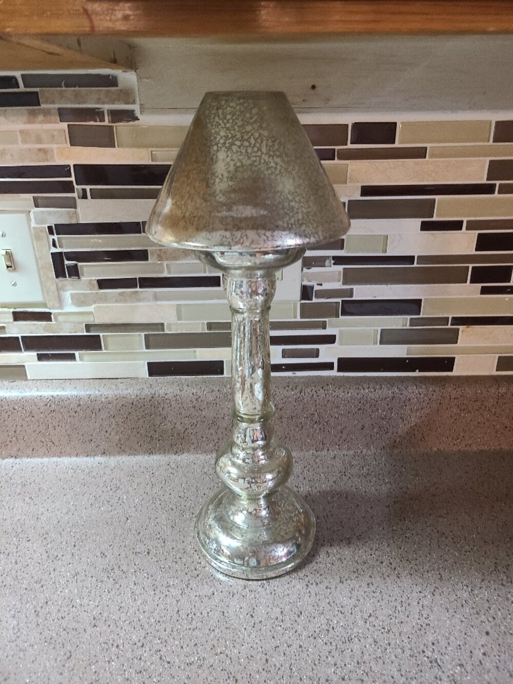 Valerie Parr Hill 17" Illuminated Mercury Glass Buffet Lamp Silver H209766